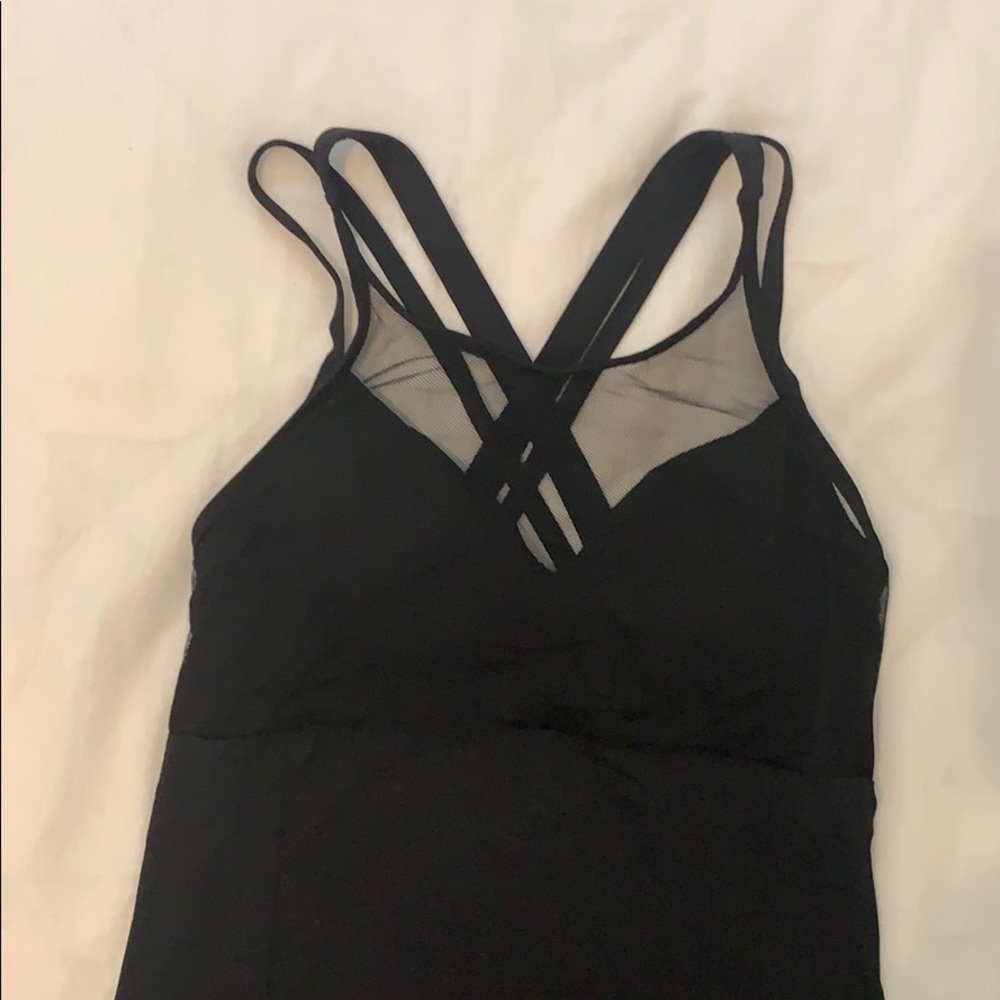 Alo yoga sheer neck cross back workout top- XS